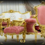 Handmade Gold Peach Gala End Table 17
