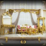 Handmade Gold Peach Gala Console table with Mirror 19