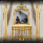 Handmade Gold Peach Gala Console table with Mirror 17
