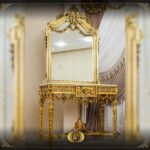 Handmade Gold Peach Gala Console table with Mirror 16
