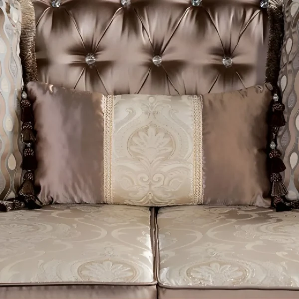 Albacete Traditional Dark Cherry & Brown Velvet Sofa  FM65006BR-SF  by Furniture of America - Image 3