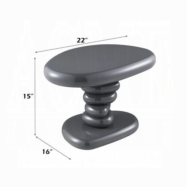 Charlene Gray High Gloss End Table LV03916 By ACME 7