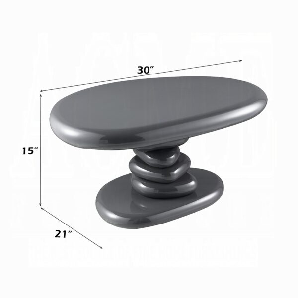 Charlene Gray High Gloss End Table LV03917 By ACME 7