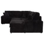 Devonshire Corduroy Sleeper Sectional Sofa Storage Chaise Black by Coaster Furniture 14