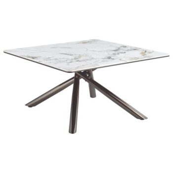 Carvell Square Sintered Stone Coffee Table Mirage White by Coaster Furniture