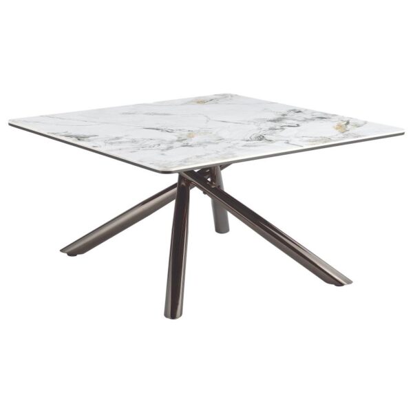 Carvell Square Sintered Stone Coffee Table Mirage White by Coaster Furniture 8