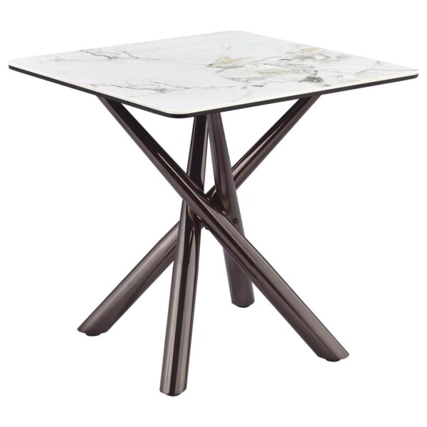 Carvell Square Sintered Stone End Table Mirage White by Coaster Furniture 10