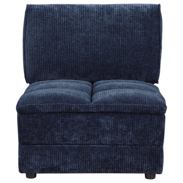 Atlantic Blue Corduroy Armless Chair by Coaster Furniture 11