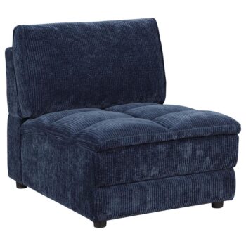 Atlantic Blue Corduroy Armless Chair by Coaster Furniture