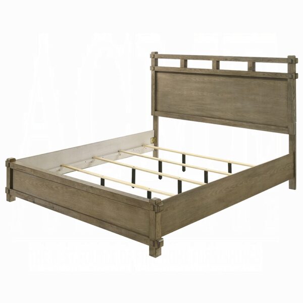 Colton Antique White Oak Finish Panel Bed By ACME 9
