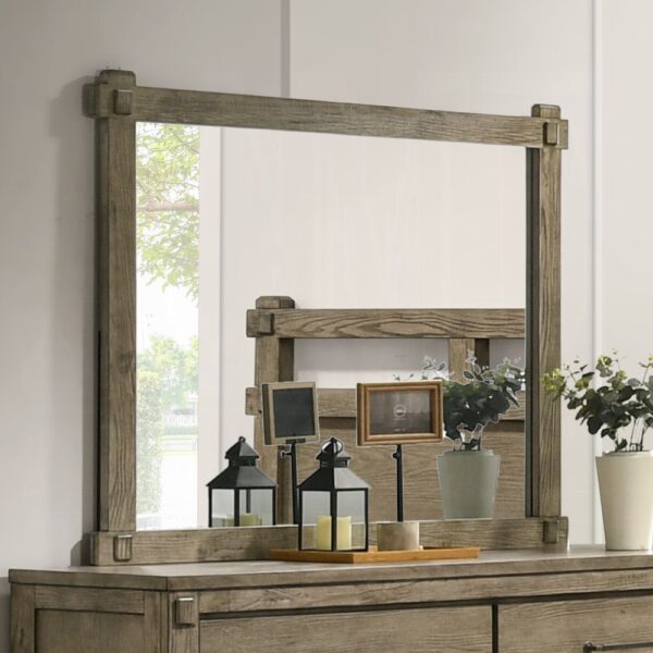 Colton Antique White Oak Finish Mirror BD05294 By ACME 7