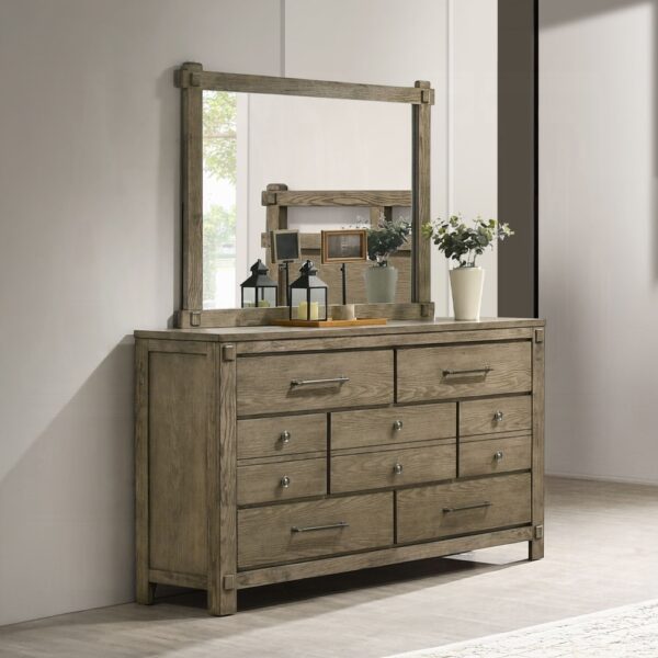 Colton Antique White Oak Finish Mirror BD05294 By ACME 9