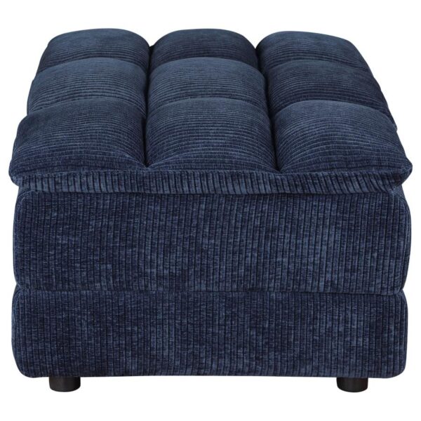 Atlantic Blue Corduroy Tufted Ottoman by Coaster Furniture 8