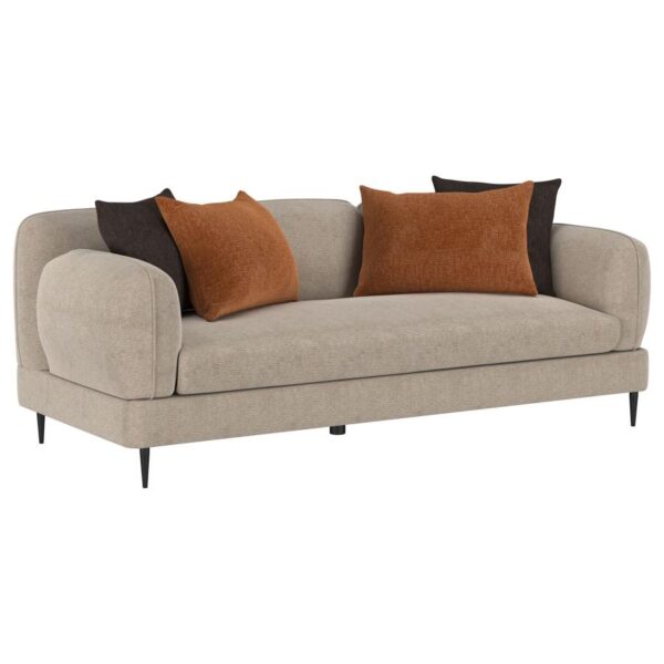 Jade Chenille Upholstered Sculpted Track Arm Sofa Latte by Coaster Furniture 5