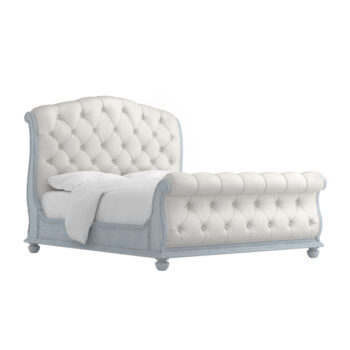 Summer Creek Queen Shoals Tufted Sleigh Bed – Shutter Blue By Art Furniture