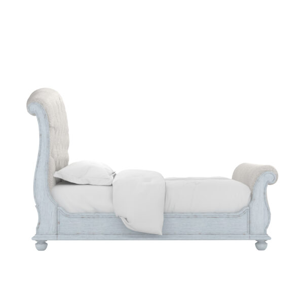 Summer Creek Queen Shoals Tufted Sleigh Bed – Shutter Blue By Art Furniture 8