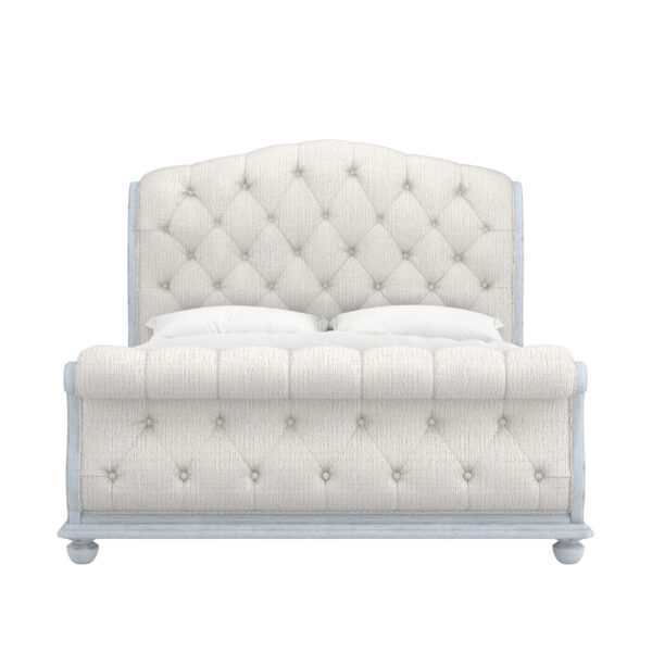 Summer Creek Queen Shoals Tufted Sleigh Bed – Shutter Blue By Art Furniture 9