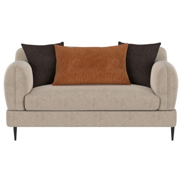 Jade Chenille Upholstered Sculpted Track Arm Loveseat Latte by Coaster Furniture 12