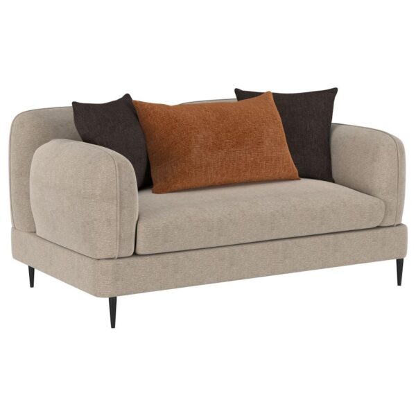 Jade Chenille Upholstered Sculpted Track Arm Loveseat Latte by Coaster Furniture 14