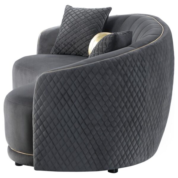 Brookside Velvet Upholstered Curved Sofa Dark Grey by Coaster Furniture 11