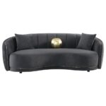 Brookside Velvet Upholstered Curved Sofa Dark Grey by Coaster Furniture 18