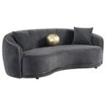 Brookside Velvet Upholstered Curved Sofa Dark Grey by Coaster Furniture 20