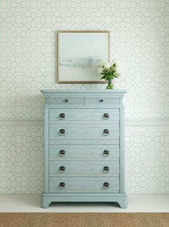 Summer Creek Shutter Blue Chest with 8 Drawers By Art Furniture
