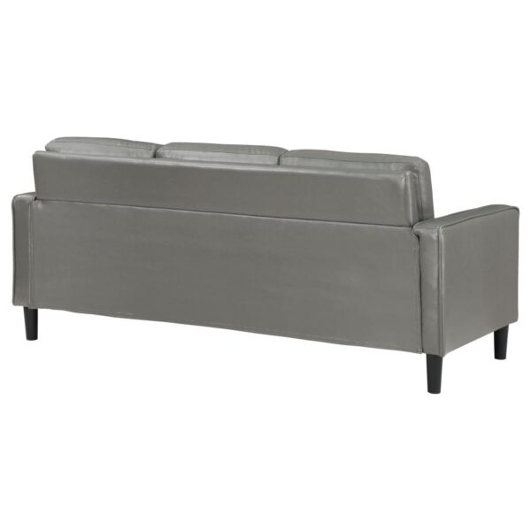 Ruth Grey Faux Leather Sofa by Coaster Furniture 9
