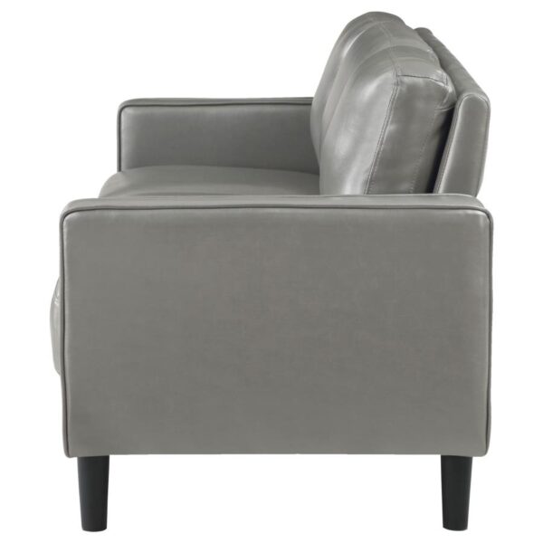 Ruth Grey Faux Leather Sofa by Coaster Furniture 10