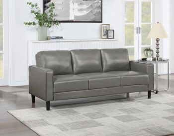 Ruth Grey Faux Leather Sofa by Coaster Furniture