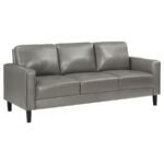 Ruth Grey Faux Leather Sofa by Coaster Furniture Luxury Living Room Furniture Mobilia Cleopatra 17 Ruth Grey Faux Leather Sofa by Coaster Furniture 17