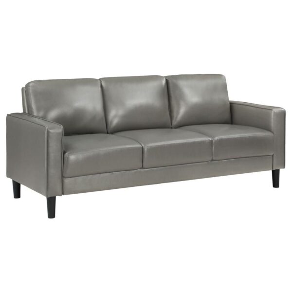Ruth Grey Faux Leather Sofa by Coaster Furniture 12