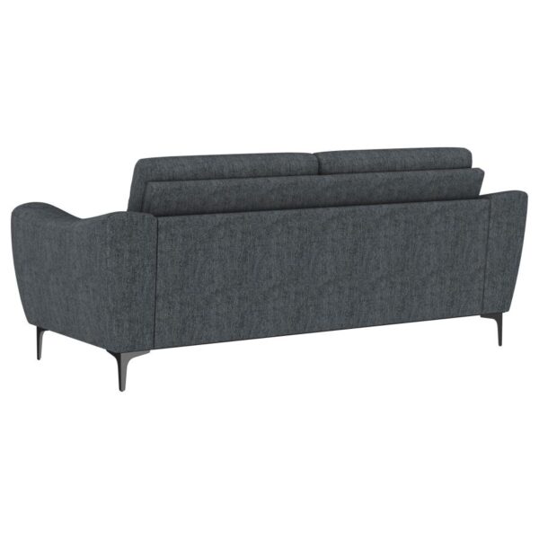 Nolan Upholstered Sloped Track Arm Sofa Charcoal by Coaster Furniture 9