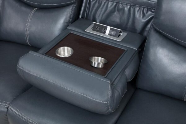 Sloane Upholstered Padded Arm Reclining Sofa Blue by Coaster Furniture 12