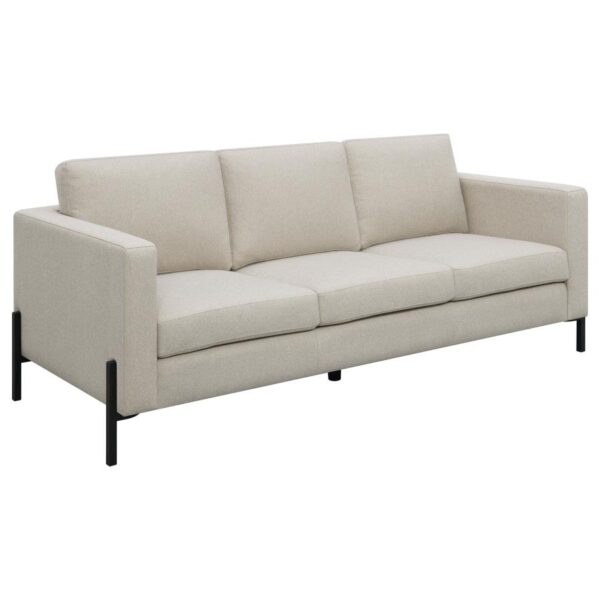 Tilly Upholstered Track Arm Sofa Oatmeal By Coaster Furniture 12