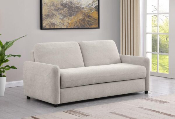 Rylie Upholstered Sofa Sleeper with Queen Mattress Beige by Coaster Furniture 8