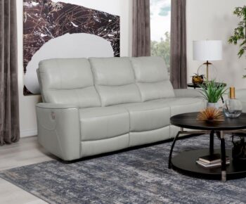 Greenfield Upholstered Power Reclining Sofa Dove Grey by Coaster Furniture