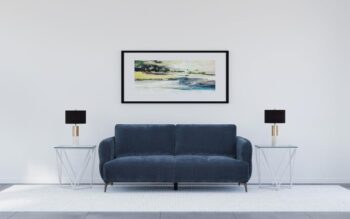 Lively Chenille Upholstered Modern Track Arm Sofa Blue by Coaster furniture