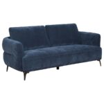 Lively Chenille Upholstered Modern Track Arm Sofa Blue by Coaster furniture Luxury Living Room Furniture Mobilia Cleopatra 17 Lively Chenille Upholstered Modern Track Arm Sofa Blue by Coaster furniture 17
