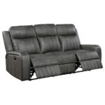 Raelynn Upholstered Track Arm Motion Sofa Grey By Coaster Furniture 19