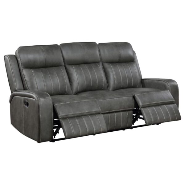 Raelynn Upholstered Track Arm Motion Sofa Grey By Coaster Furniture 13
