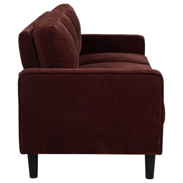 Ruth 77-inch Fabric Upholstered Track Arm Sofa Rust Red by Coaster Furniture 11