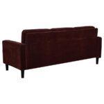 Ruth 77-inch Fabric Upholstered Track Arm Sofa Rust Red by Coaster Furniture Luxury Living Room Furniture Mobilia Cleopatra 19 Ruth 77-inch Fabric Upholstered Track Arm Sofa Rust Red by Coaster Furniture 19