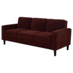 Ruth 77-inch Fabric Upholstered Track Arm Sofa Rust Red by Coaster Furniture Luxury Living Room Furniture Mobilia Cleopatra 21 Ruth 77-inch Fabric Upholstered Track Arm Sofa Rust Red by Coaster Furniture 21