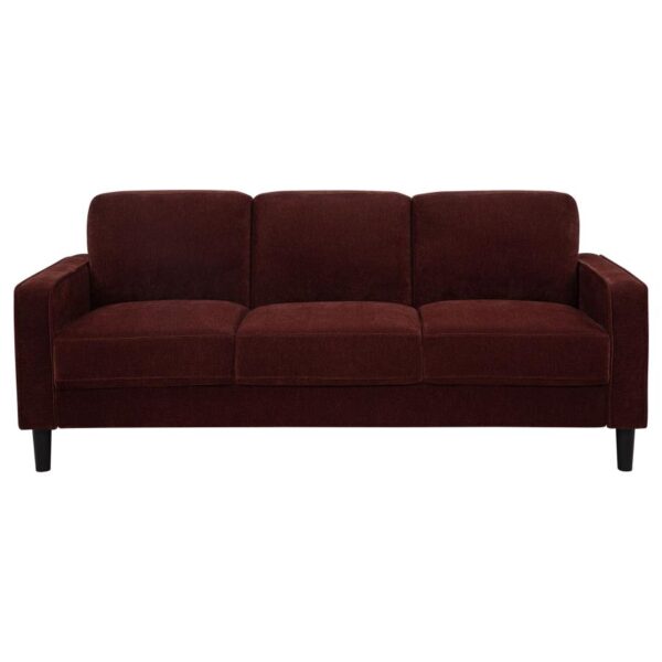 Ruth 77-inch Fabric Upholstered Track Arm Sofa Rust Red by Coaster Furniture 15