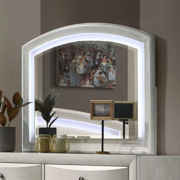 Ramondi Landis Mirror in Antique White Finish BD05284 By ACME 7