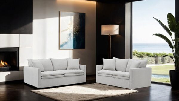 Crayford Light Gray Traditional Linen Sofa FM63010LG-SF by Furniture of America 10