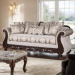 Catalonia Sofa Traditional Beige and Dark Cherry SM6451-SF by Furniture of America 15