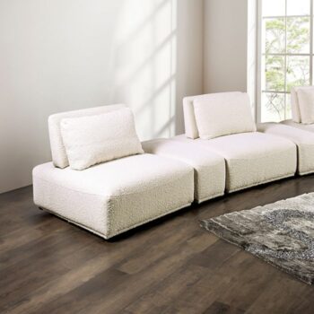 Stavanger Curved 3-Seater Sofa  Beige Bouclé FM63001BG-G by Furniture of America