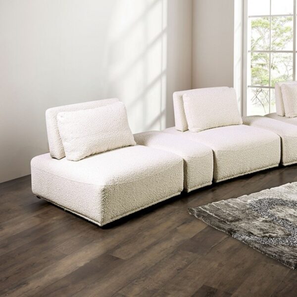 Stavanger Curved 3-Seater Sofa  Beige Bouclé FM63001BG-G by Furniture of America 7